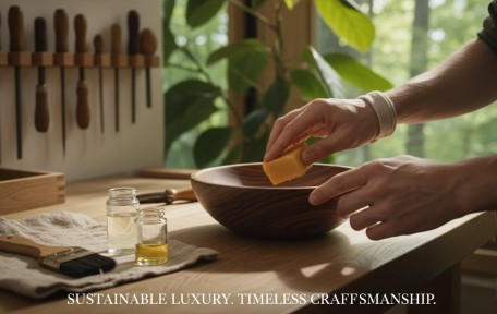 The Art of Surface Finishing: Elevating Sustainable Home Decor with Mineral Oil, Beeswax, or Lacquer